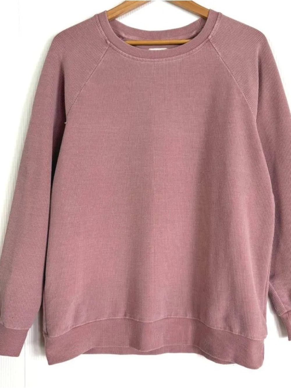 Altar'd State Mauve Ribbed Crewneck Sweatshirt
